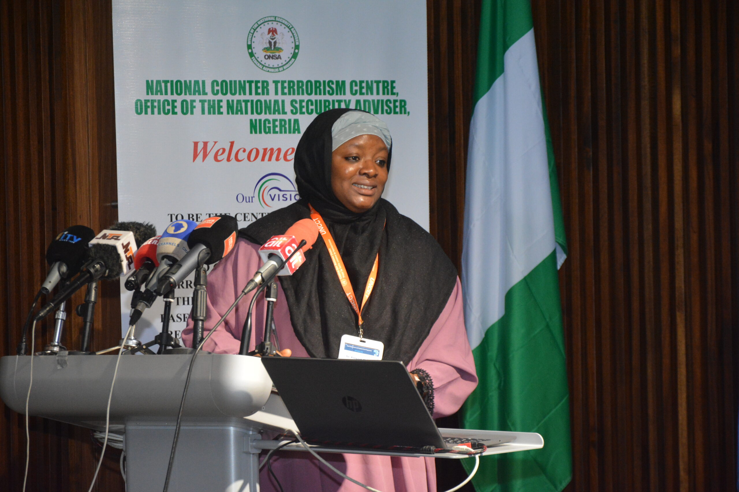 Speaker, Nigeria Youth Parliament, Dr. Azeezat Yishawu, giving her goodwill message at the event.