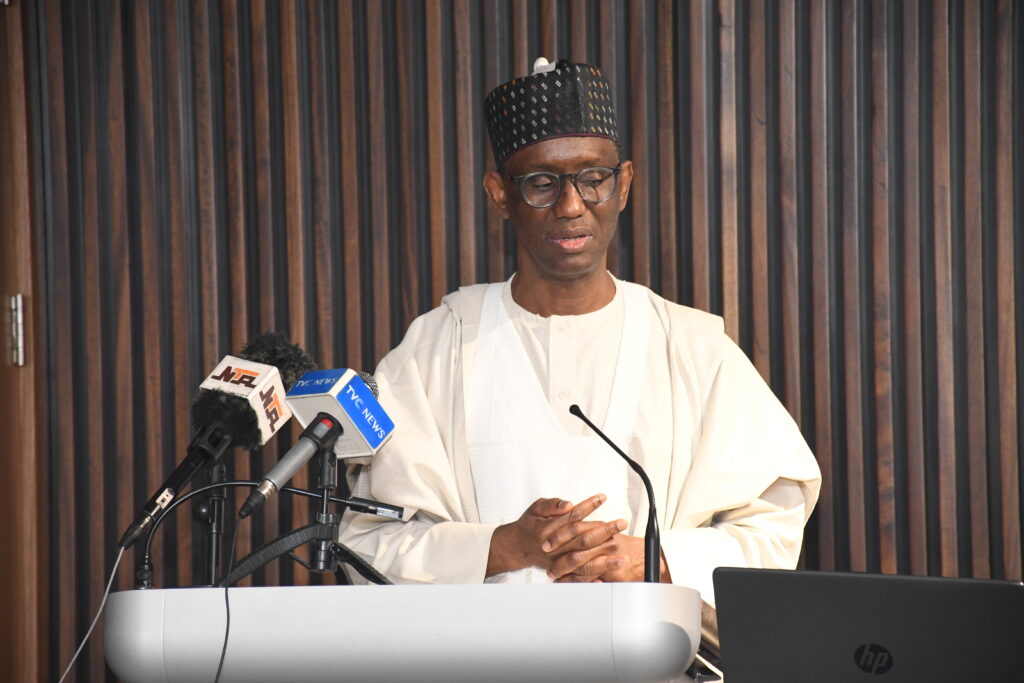 The National Security Adviser, Mallam Nuhu Ribadu while addressing dignitaries at the launch of SD3R Project in Abuja