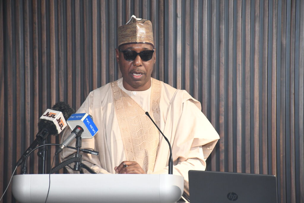 Governor Babagana Zulum of Borno State, speaking at the event